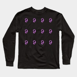 Pink Typewriter Number 9 Long Sleeve T-Shirt